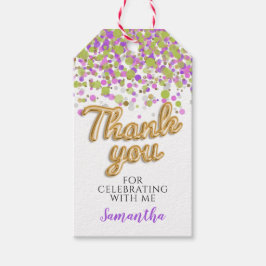 Etiquetas de presentes Douradas do Confetti