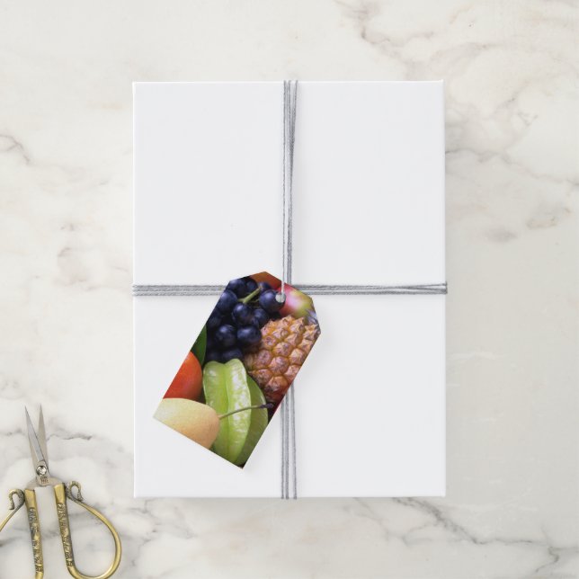 Etiquetas de presentes Fruta e Veggies (Com cordão)