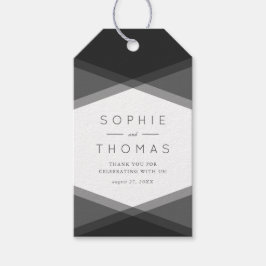 Etiquetas de presentes Geométricas e Negras em cam