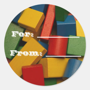 Etiquetas de presentes para blocos de brinquedos