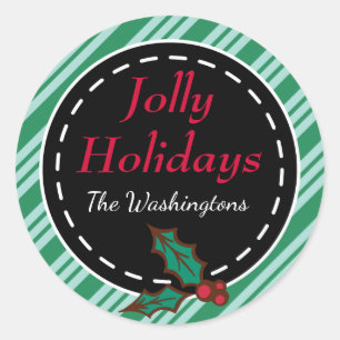 Etiquetas de presentes para doces de Natal Verde