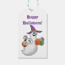 Etiquetas de presentes para fantasmas do Halloween