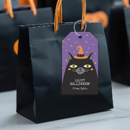 Etiquetas de presentes para gatos pretos do Hallow