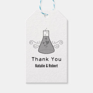 Etiquetas de presentes para o casamento da química