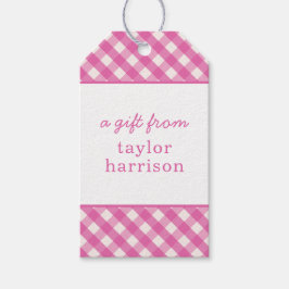 Etiquetas de presentes personalizadas Gingham