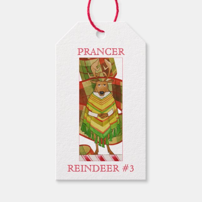 Etiquetas de presentes PRANCER REINDEER (Frente)