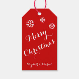 Etiquetas de presentes vermelhos de Natal feliz