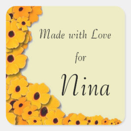 Etiquetas de primavera amarelo personalizáveis