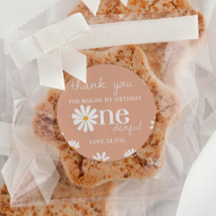 Etiquetas de primeiro aniversario Boho Daisy