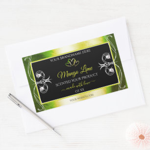 Etiquetas de Produto Amarelo Verde Shimmery Molhes