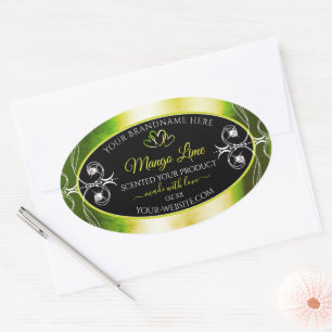 Etiquetas de Produto Amarelo Verde Shimmery Molhes