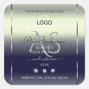 Etiquetas de produto Blue Silver Etiquetas Logotip