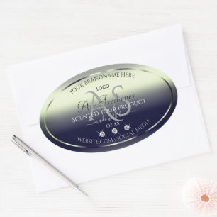 Etiquetas de produto Blue Silver Etiquetas Logotip
