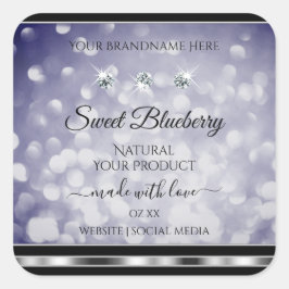 Etiquetas de produto com brilho azul glamouroso Rh