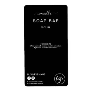 Etiquetas de produto de Bar de sabão preto minimal