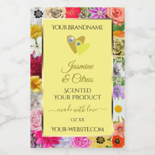 Etiquetas de Produto de Creme de Flores Coloridas