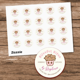 Etiquetas de Produto de Cupcake Caseiro Kawaii Cup