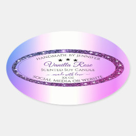 Etiquetas de produto de faísca com gradiente roxo