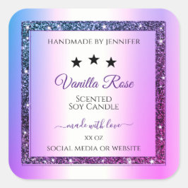 Etiquetas de produto de faísca com gradiente roxo