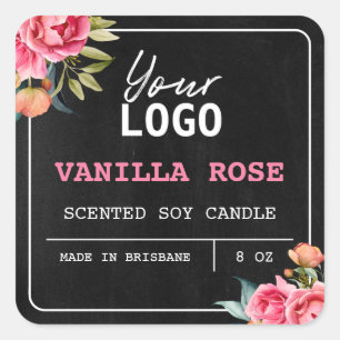 Etiquetas de produto de logotipo rosa rosa-claro