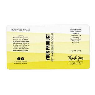 Etiquetas de produto de molho de manteiga de corpo