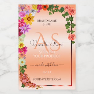 Etiquetas de Produto de Tom Pastel Floral com Mono