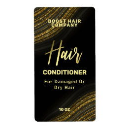 Etiquetas de produto de tratamento Dourado do cabe