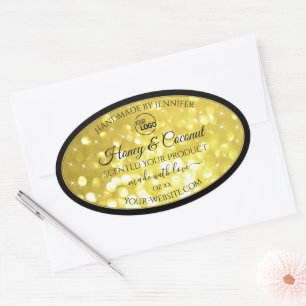 Etiquetas de produto do logotipo amarelo Dourado b