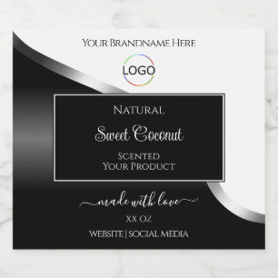 Etiquetas de produto do logotipo Prata branco e pr