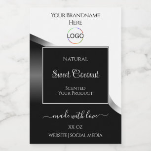 Etiquetas de produto do logotipo Prata branco e pr
