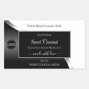 Etiquetas de produto do logotipo Prata branco e pr