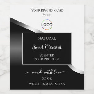 Etiquetas de produto do logotipo Prata branco e pr