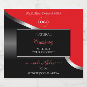 Etiquetas de produto do logotipo prateado vermelho