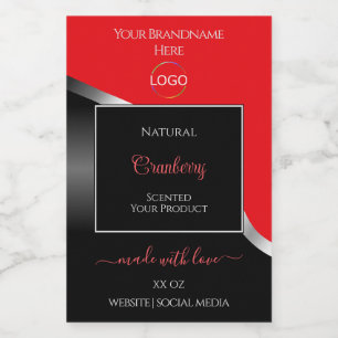 Etiquetas de produto do logotipo prateado vermelho