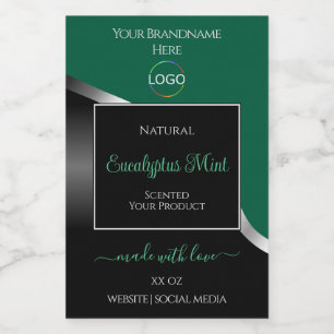 Etiquetas de produto do logotipo preto das pratas