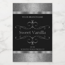 Etiquetas de produto do Ornamentado Lixo Preto de