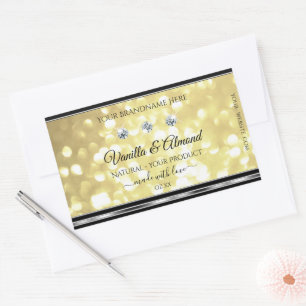 Etiquetas de produto Dourado de luxo com diamantes