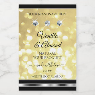 Etiquetas de produto Dourado de luxo com diamantes