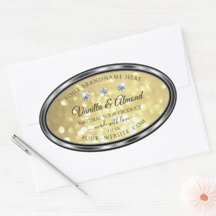 Etiquetas de produto Dourado de luxo com diamantes