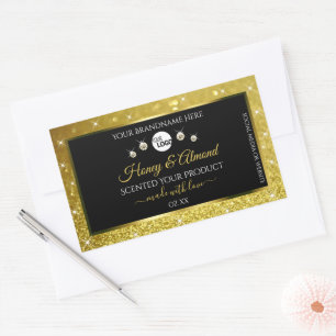 Etiquetas de produto Dourado Lixo Preto Luxury com