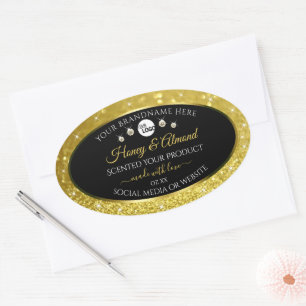 Etiquetas de produto Dourado Lixo Preto Luxury com