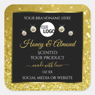 Etiquetas de produto Dourado Lixo Preto Luxury com
