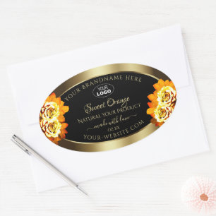 Etiquetas de produto Dourado preto Folheto Rosas l