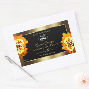 Etiquetas de produto Dourado preto Folheto Rosas l