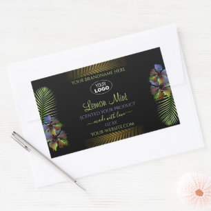 Etiquetas de produto exóticas Logotipo das flores