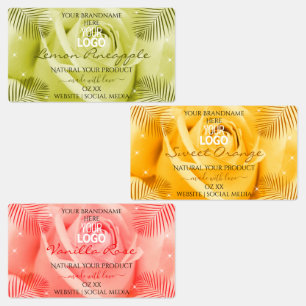 Etiquetas de Produto Flor Rosa Laranja Amarelo Ros