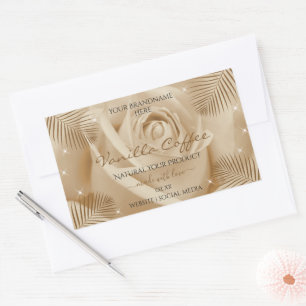 Etiquetas de Produto Floral Folhas de Rosa castanh