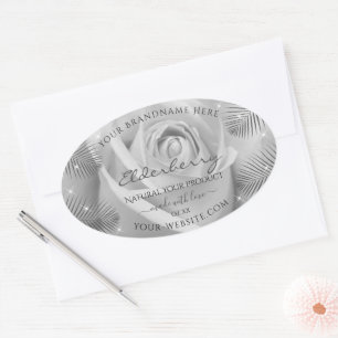 Etiquetas de Produto Floral Folhas de Rosa de Cinz