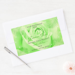 Etiquetas de produto floral Folhas de Rosa verde c