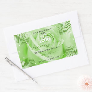 Etiquetas de produto Floral Logotipo de palma verd